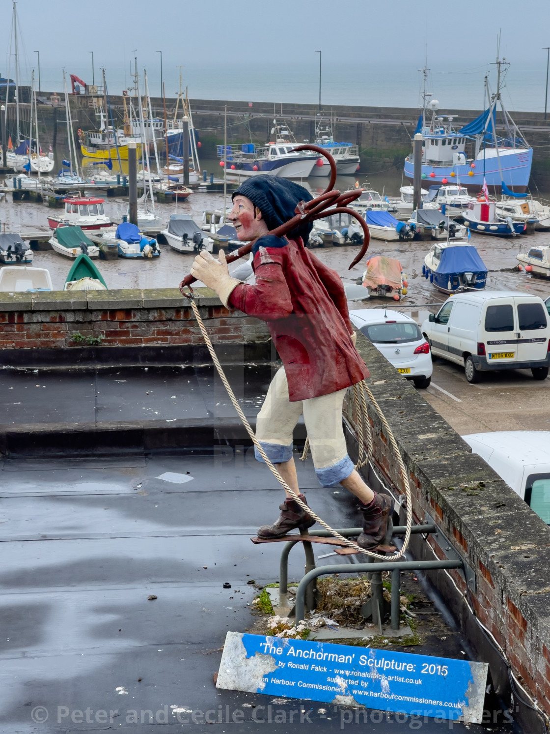 "The Anchorman Sculpture Bridlington" stock image