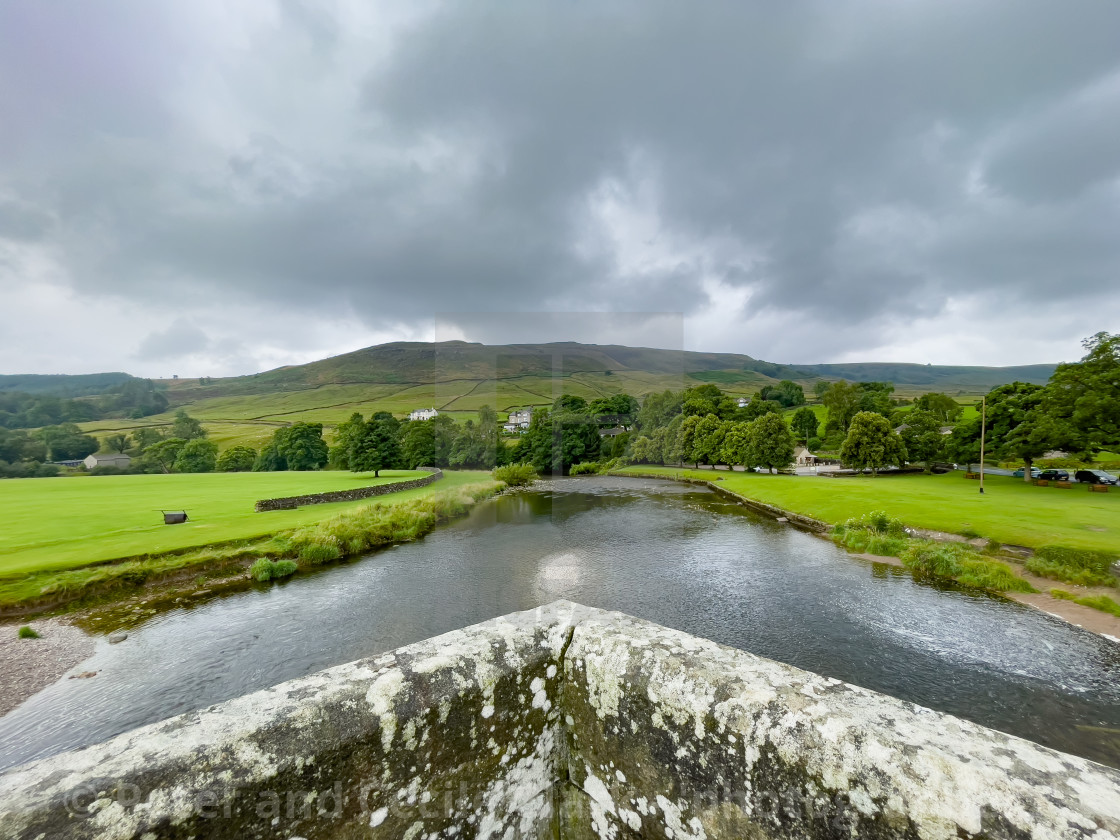 "River Wharfe and Burnsall Fell" stock image