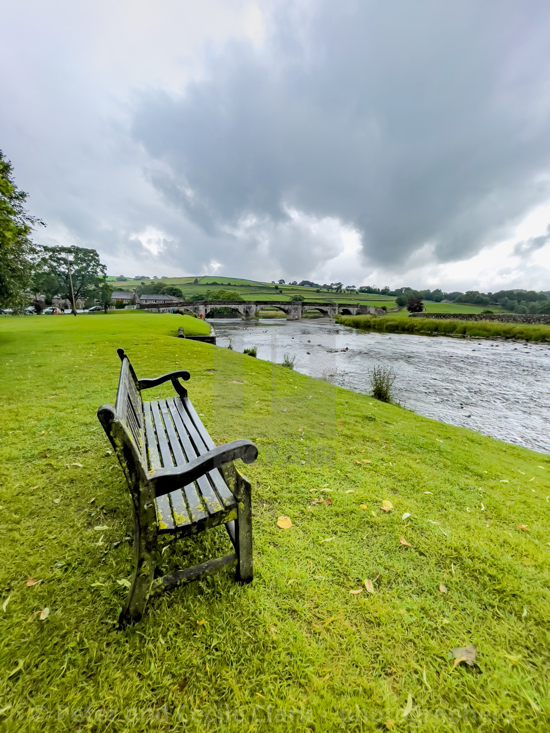 "River Wharfe, Burnsall." stock image