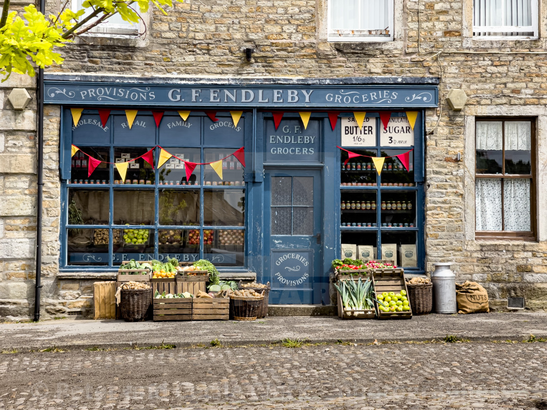 "Grassington, Yorkshire Dales. Grocery Shop" stock image