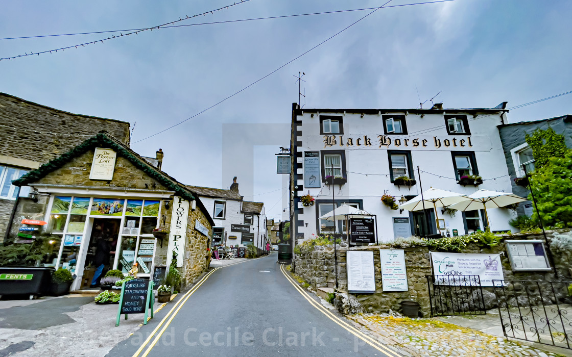 "Grassington, Black Horse Hotel. Yorkshire Dales." by Peter and Cecile Clark - 'photographers' - $12.70 "Grassington, Black Horse Hotel. Yorkshire Dales." stock image