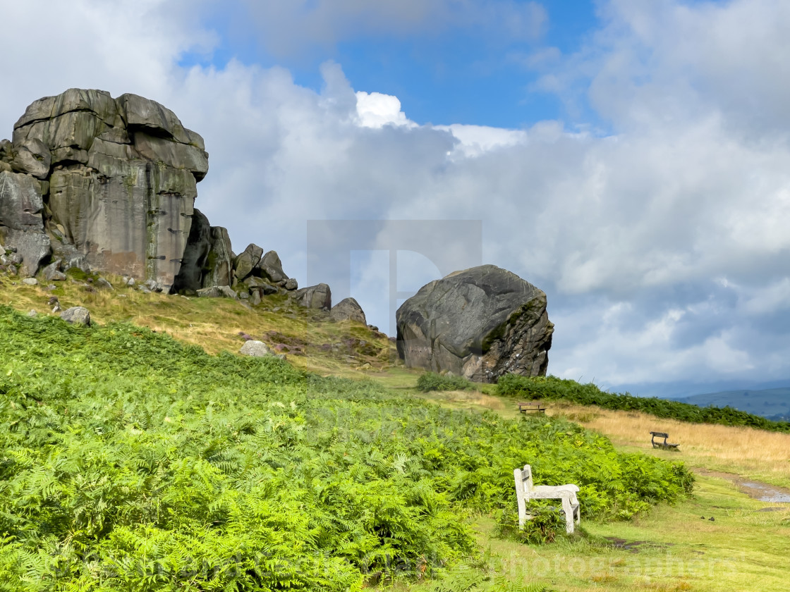 "Cow and Calf Rocks, Seat." stock image