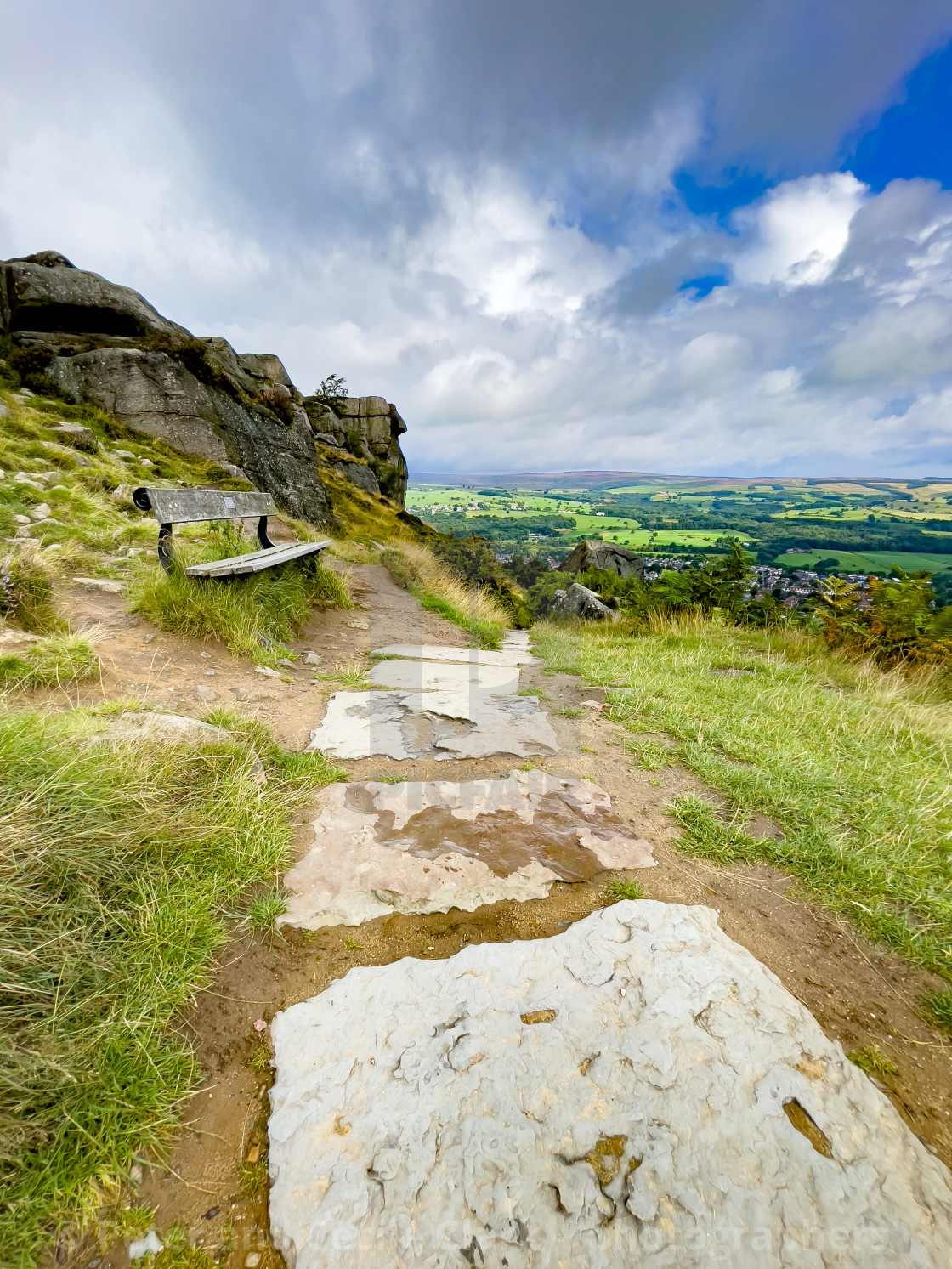 "Cow and Calf Rocks, Ilkley Moor" stock image