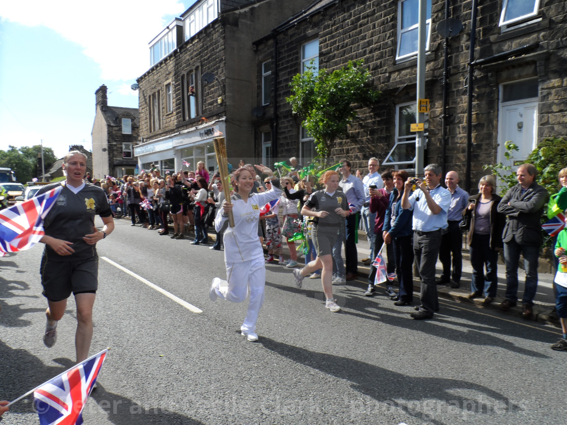 "Olympic Flame, Ilkley, Yorkshire," stock image