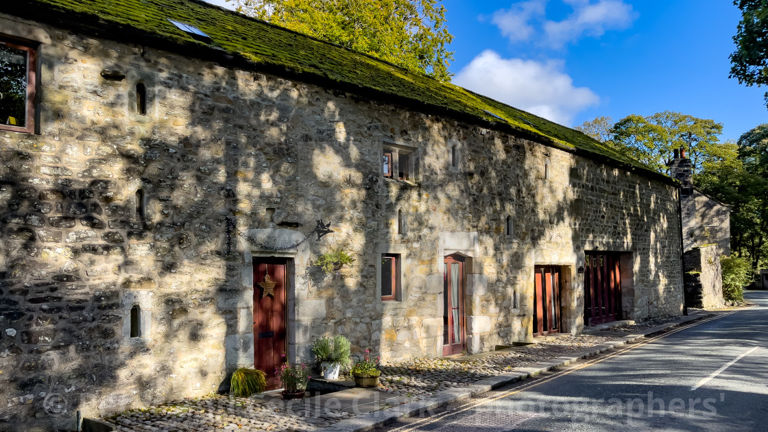 "Yorkshire Dales Cottages. Linton in Craven." stock image