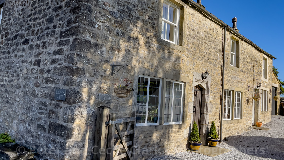 "Yorkshire Dales Cottages. Linton in Craven." stock image