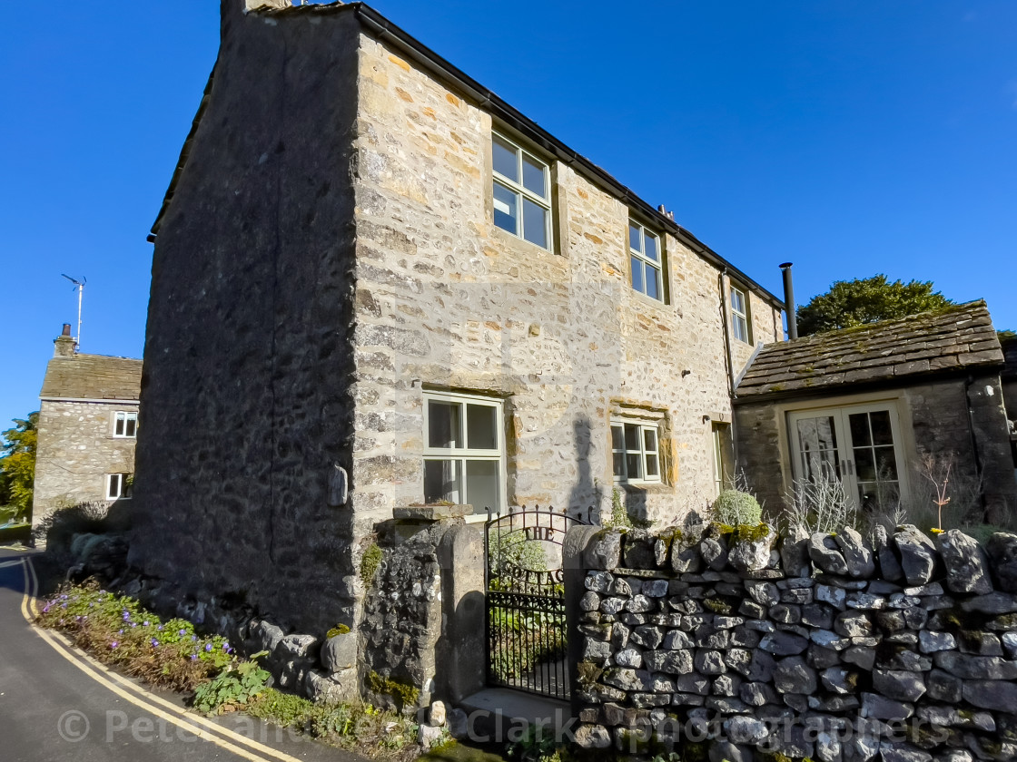 "Yorkshire Dales Cottages. Linton in Craven." stock image