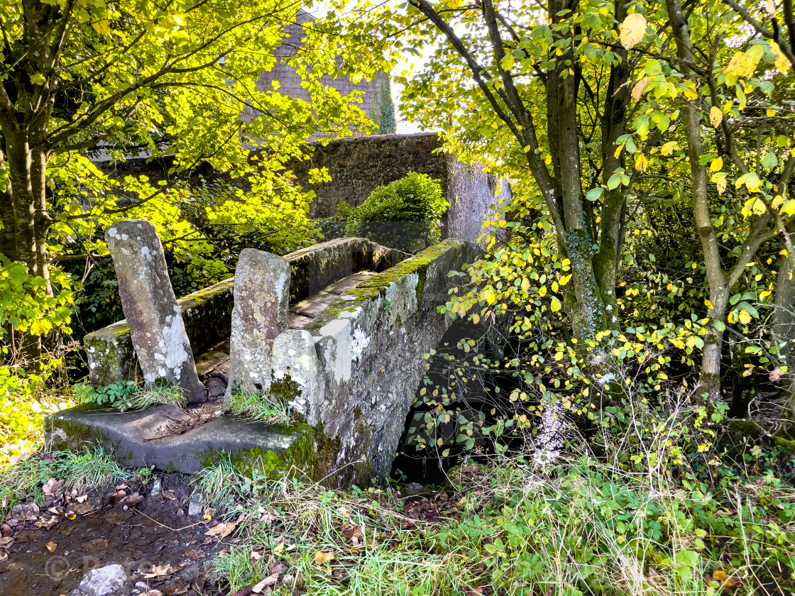 "Packhorse Bridge, Little Emily's Bridge, Linton in Craven." stock image