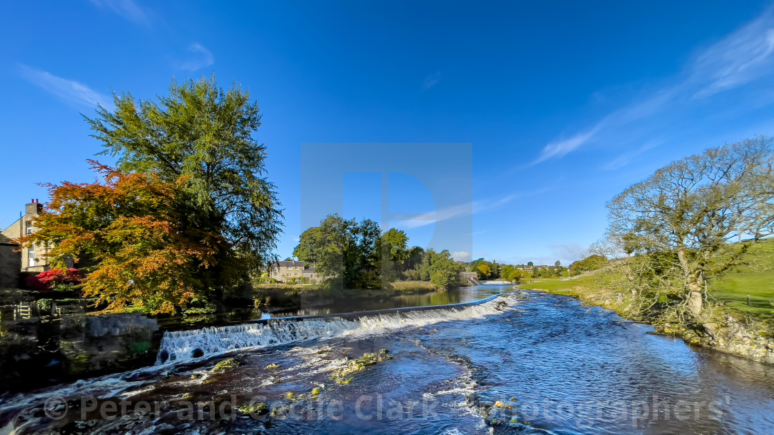 "Idyllic Yorkshire Dales Riverside Cottages." stock image