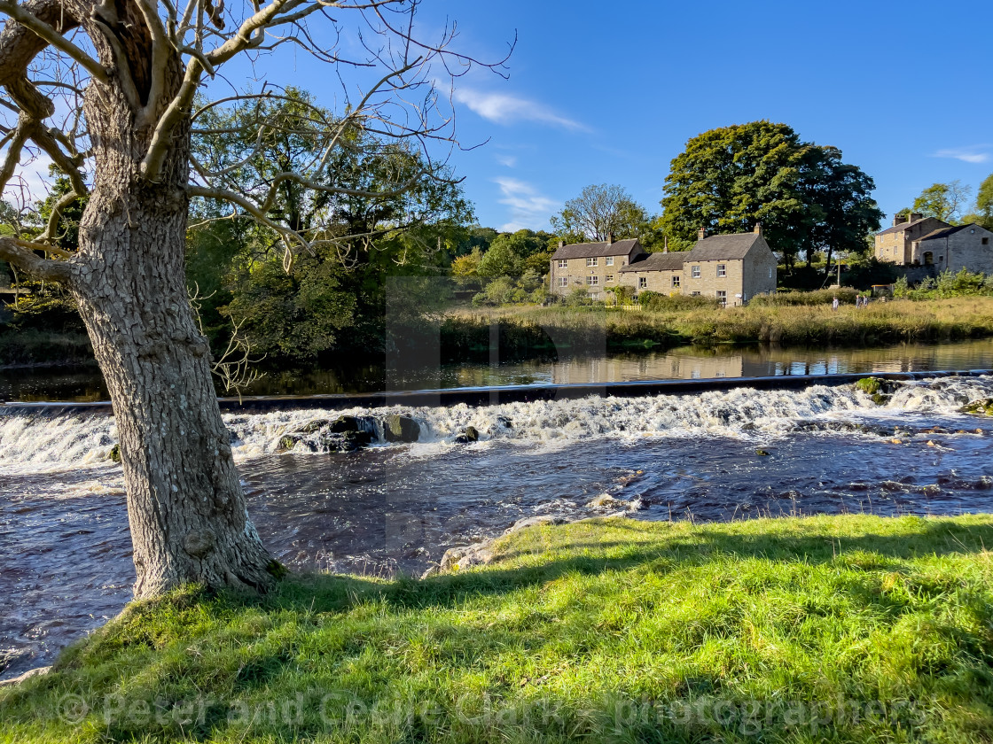 "Idyllic Yorkshire Dales Riverside Cottages." stock image