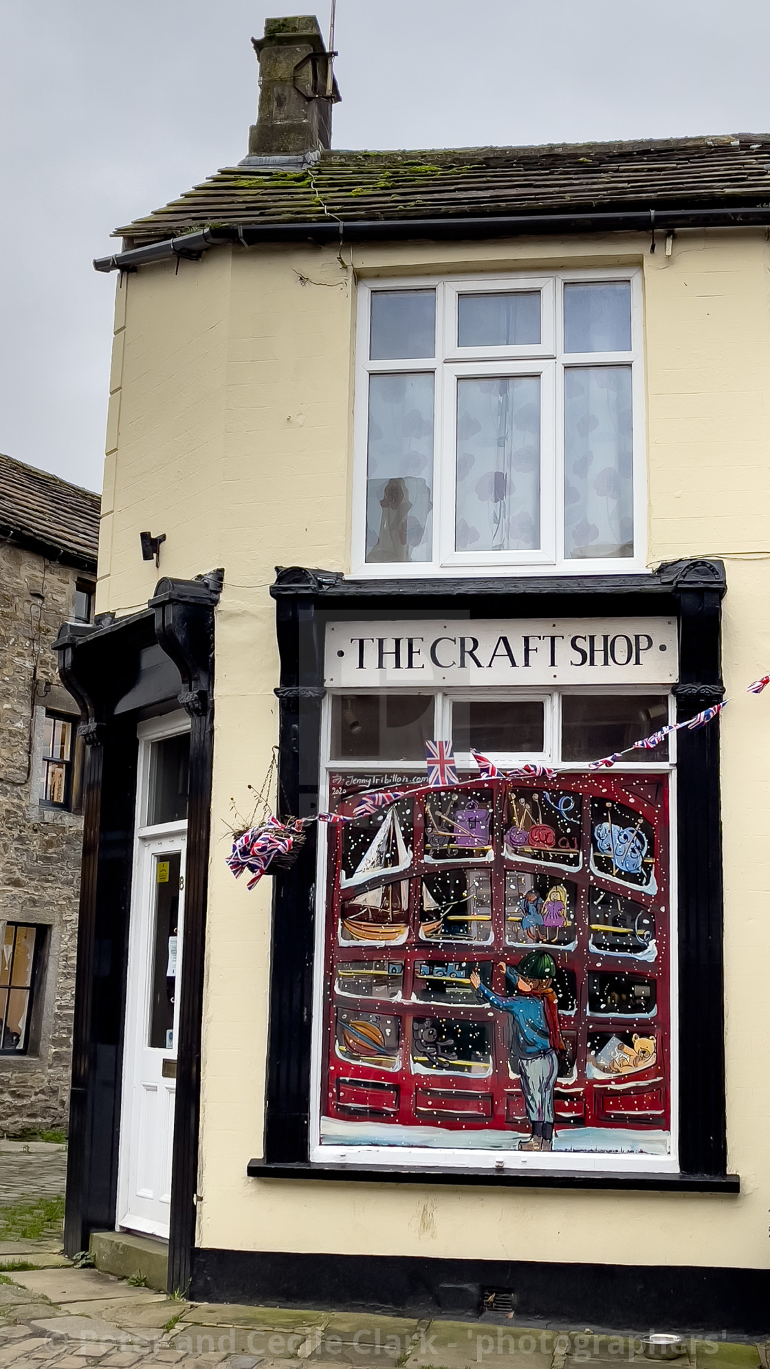 "Grassington, shops." stock image