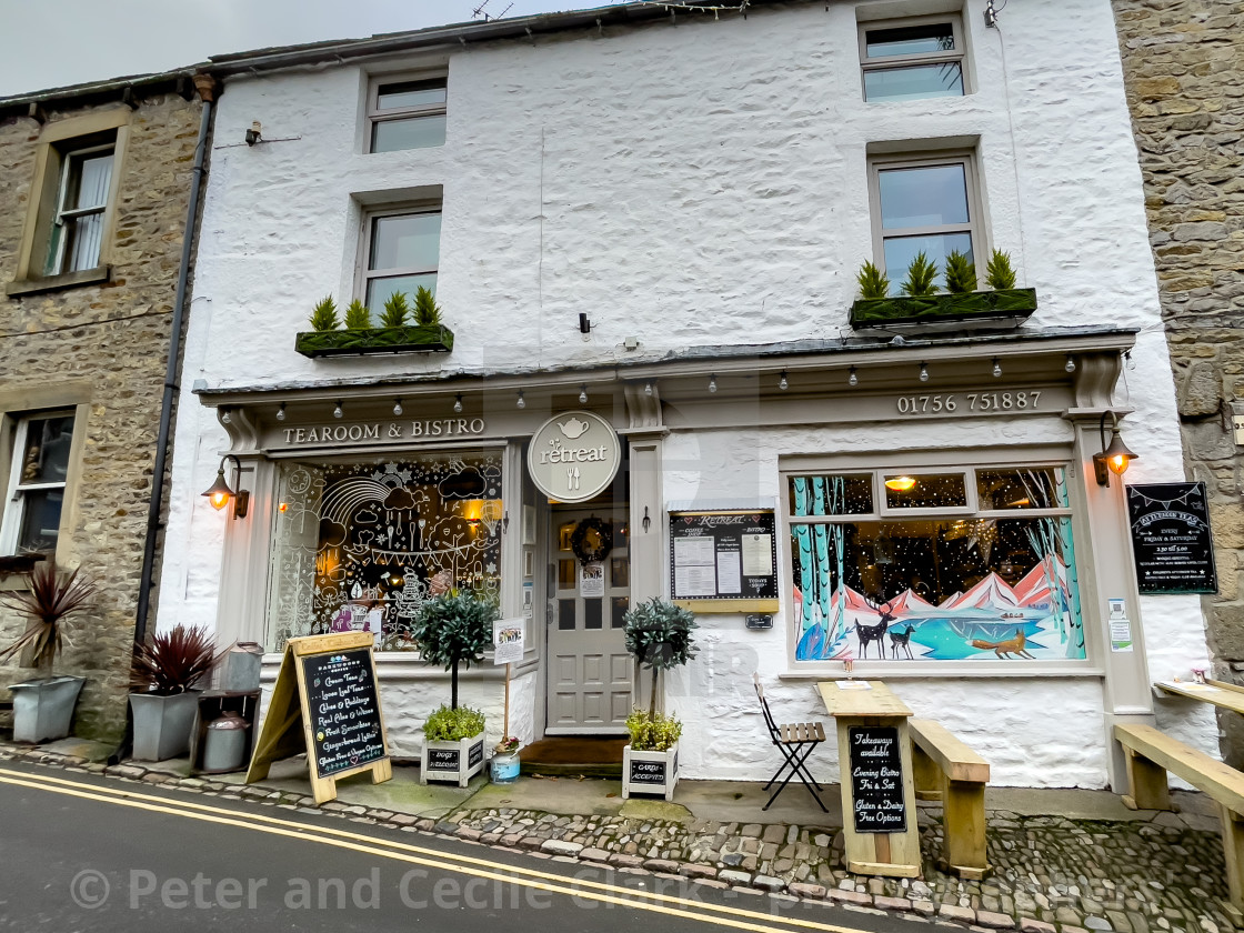 "Grassington, shops." stock image