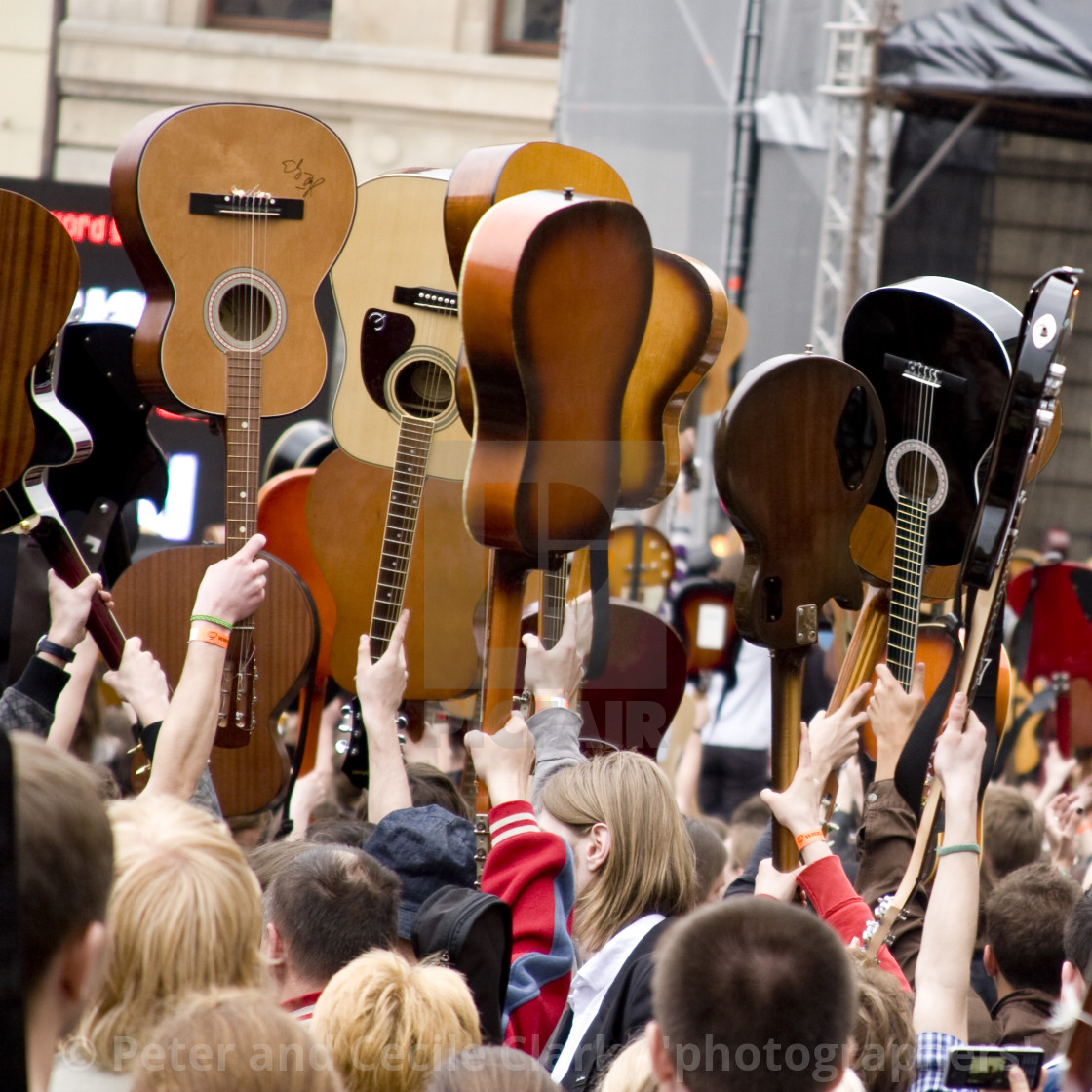 "Jimi Hendrix Wroclaw Market Square Guitar Guinness Record" stock image