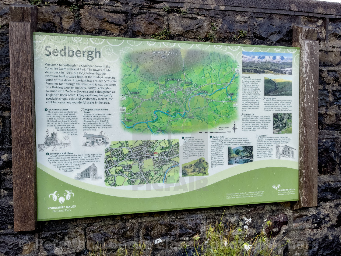 "Information Board, Sedbergh." stock image