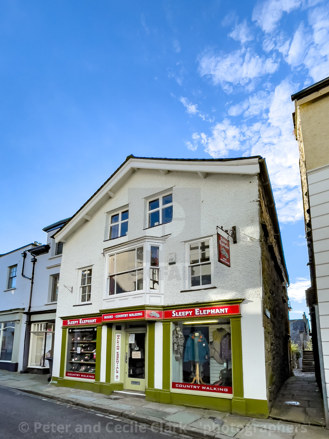 "Sleepy Elephant of Sedbergh Shop and Main Street." stock image