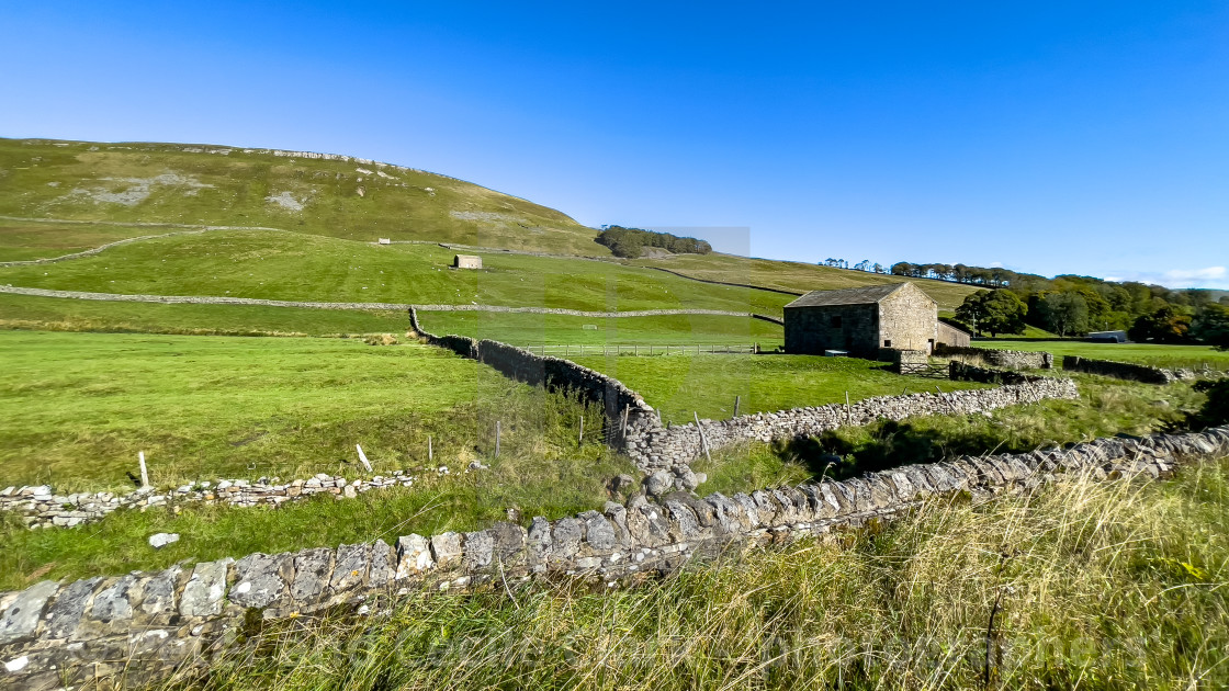 "Cumbria Meadow and Barns" stock image