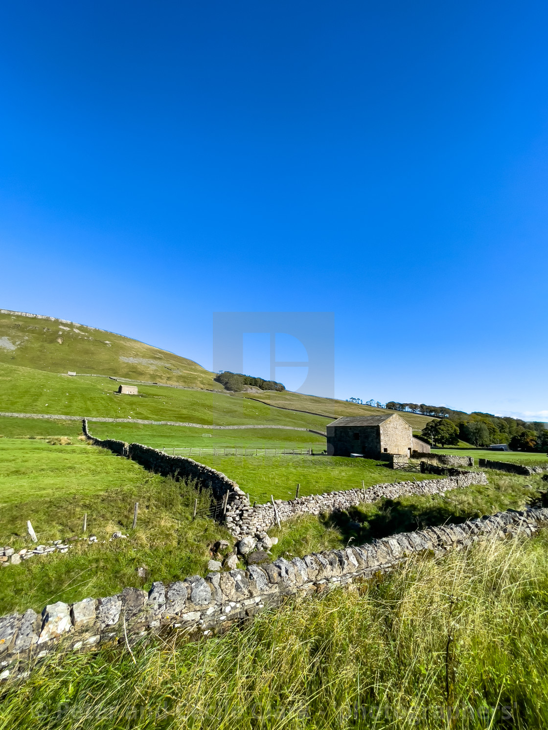 "Cumbria Meadow and Barns" stock image