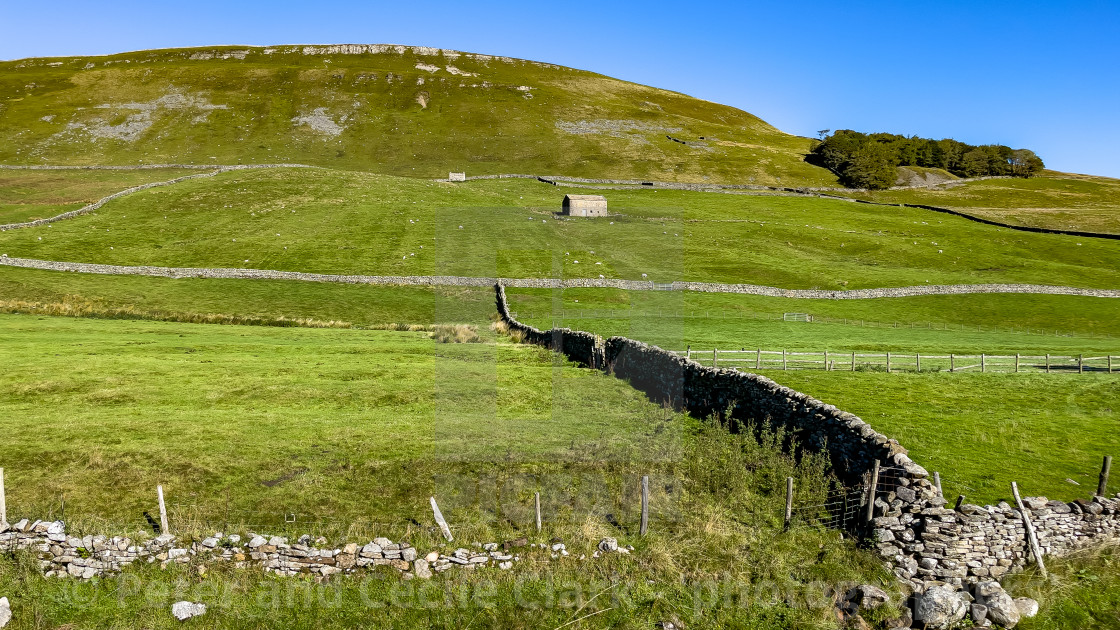 "Cumbria Meadow and Barns" stock image