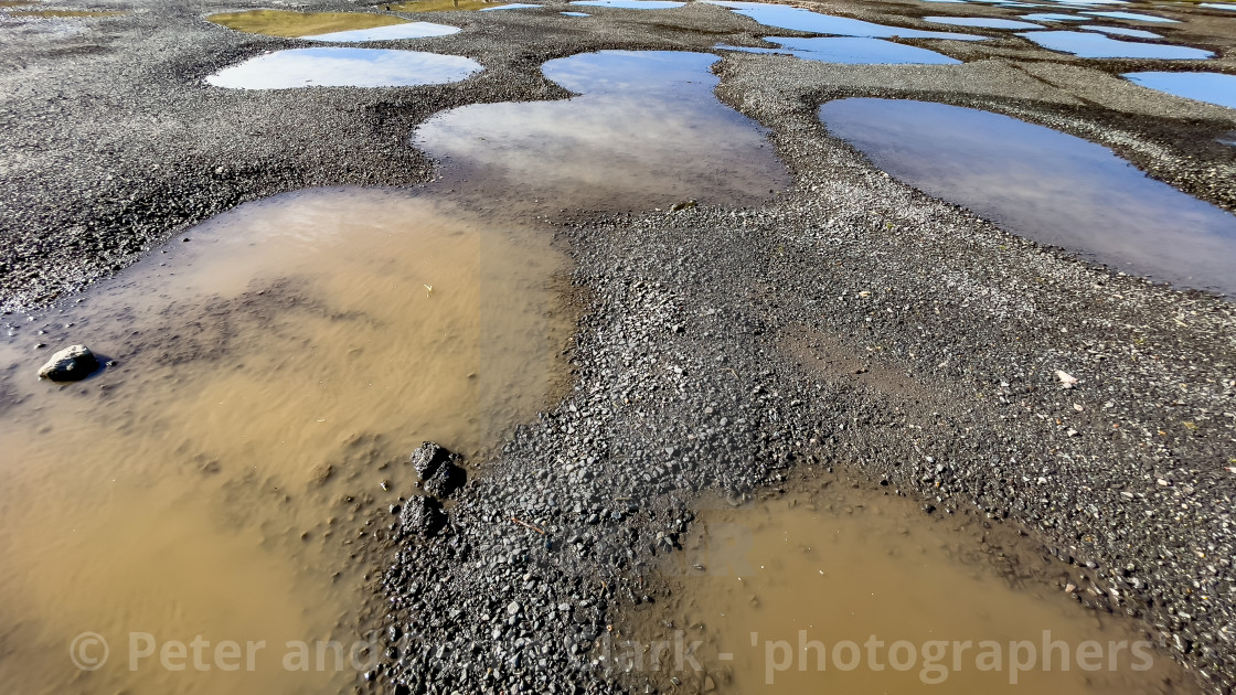 "Puddles after the Rain." stock image