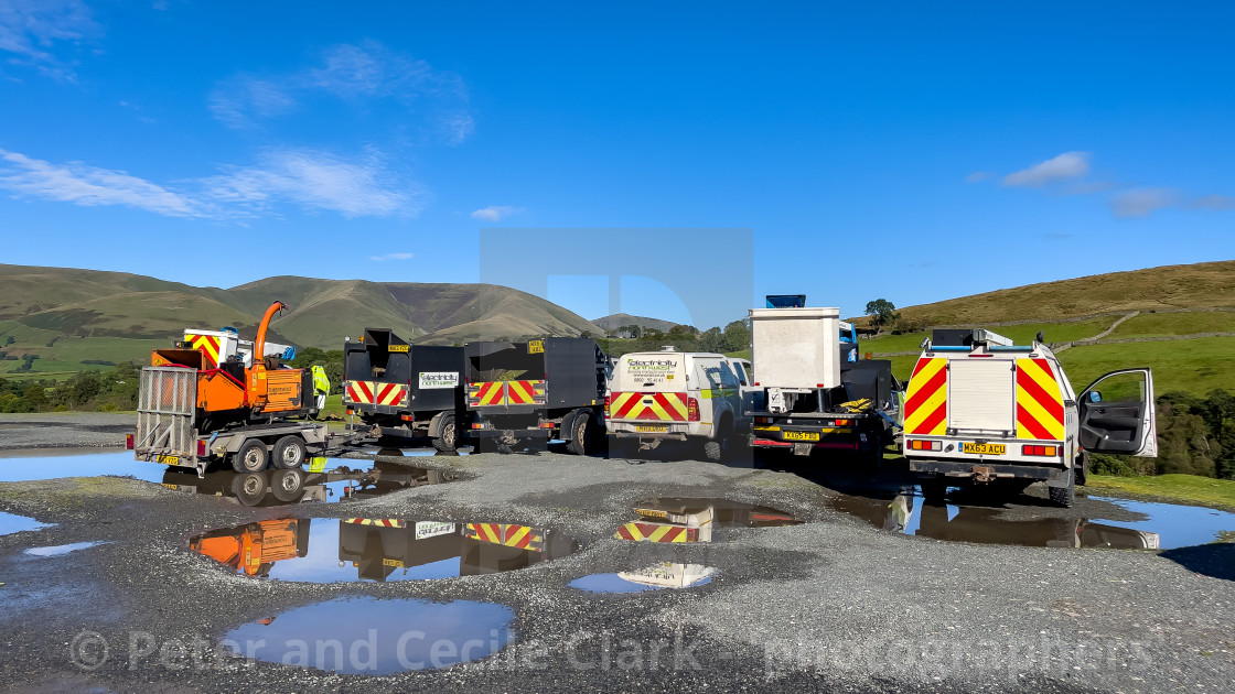 "Repair Team, After the Storm." stock image