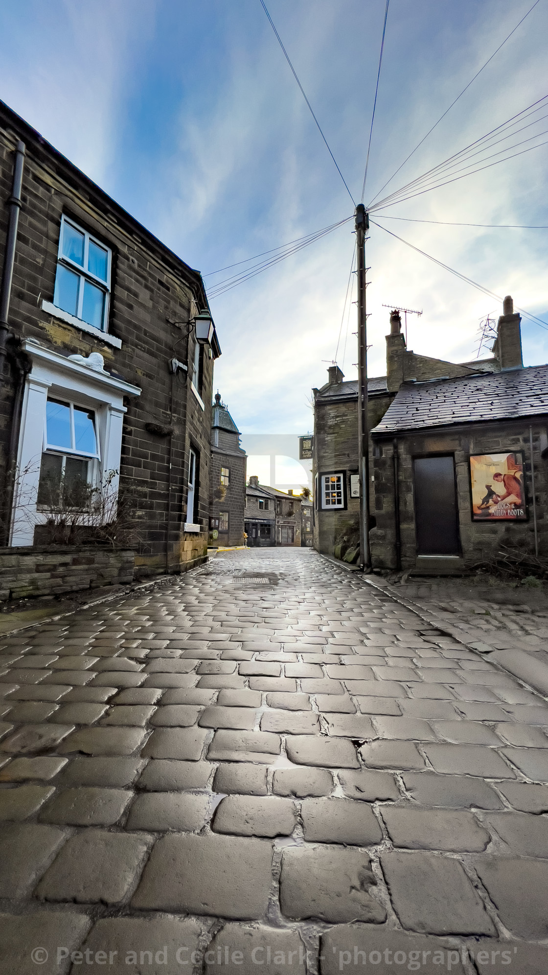 "Haworth Main Street. Bronte Country, Yorkshire." stock image