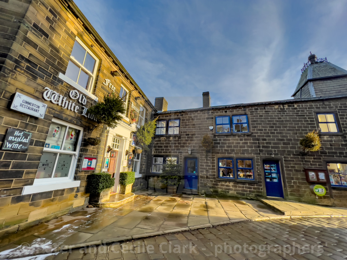 "Haworth Main Street, The Square, Setts and Shops" stock image