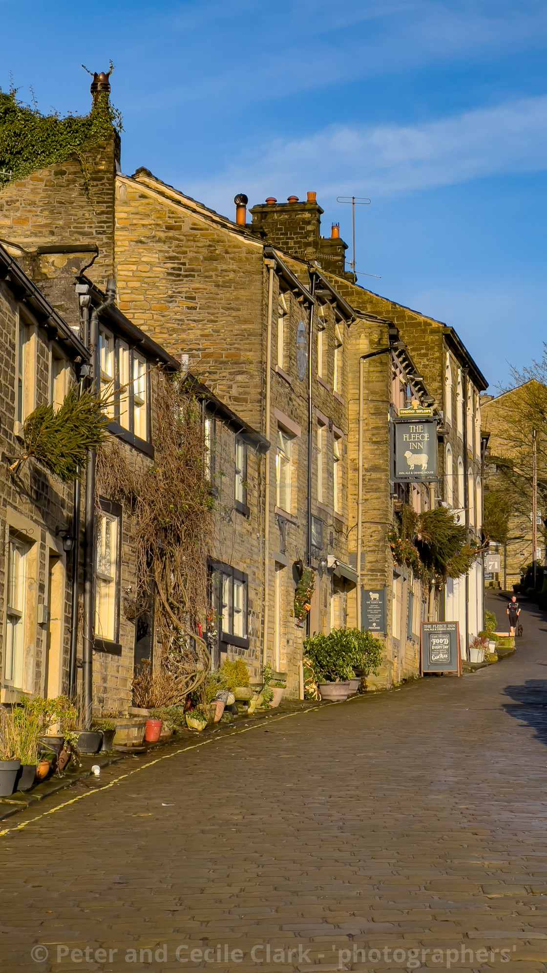 "Haworth Main Street, Setts and Cottages" stock image