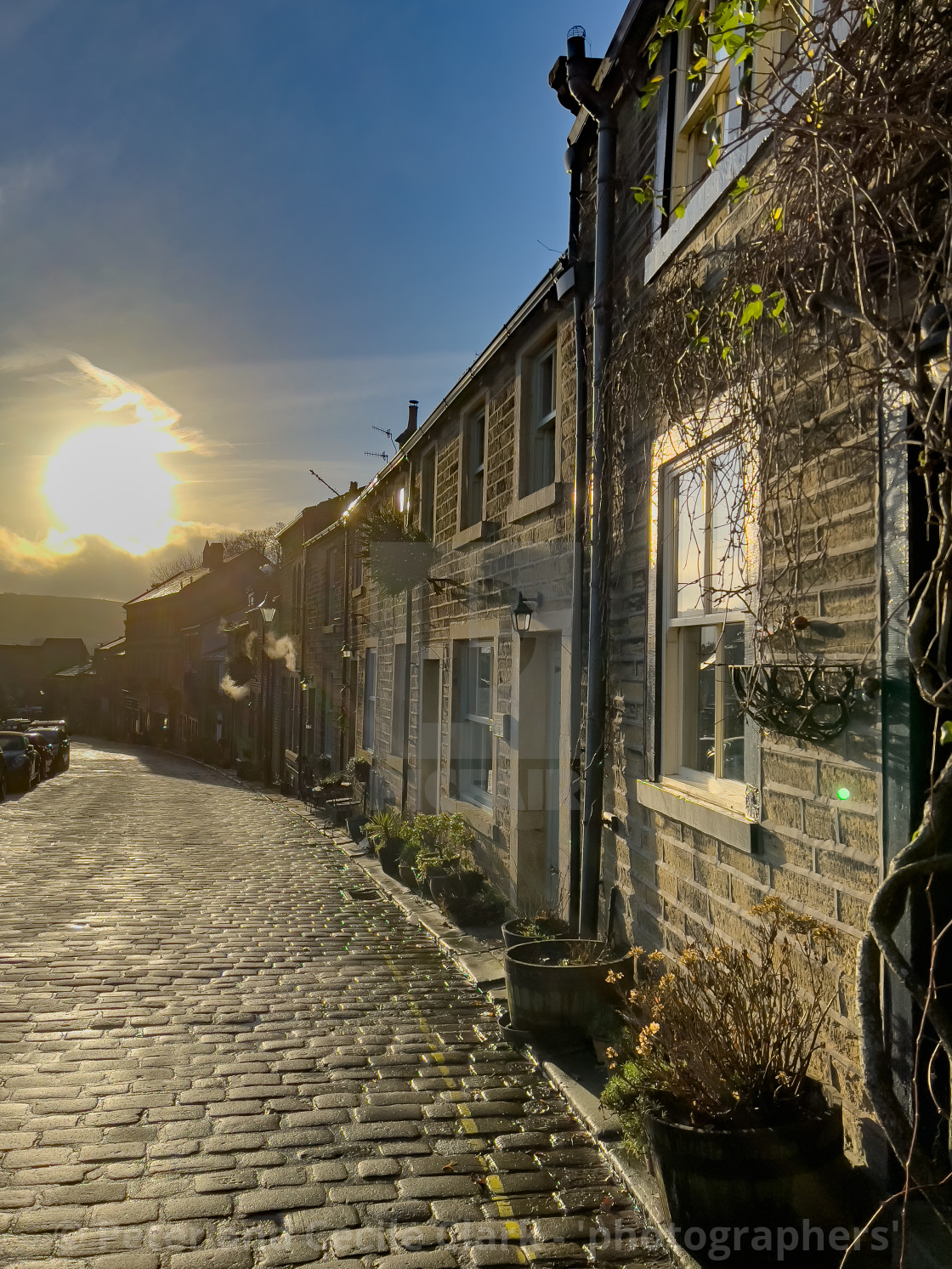 "Haworth Main Street, Setts and Cottages" stock image