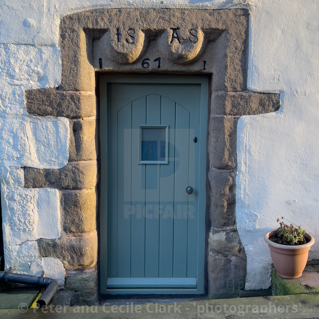 "Old Doorway, Haworth, Bronte Country." stock image