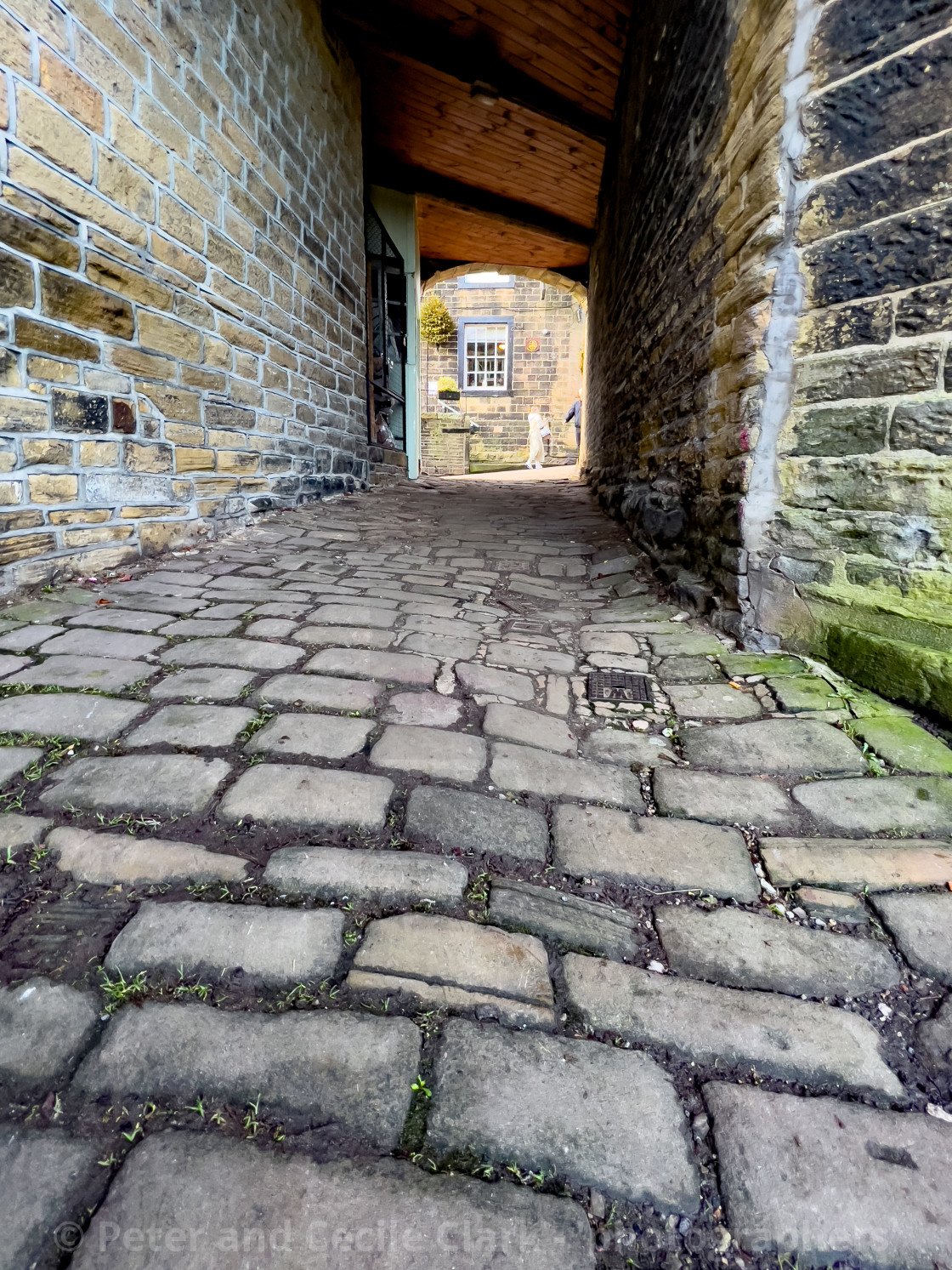 "Haworth Ginnel and Setts, Bronte Country." stock image