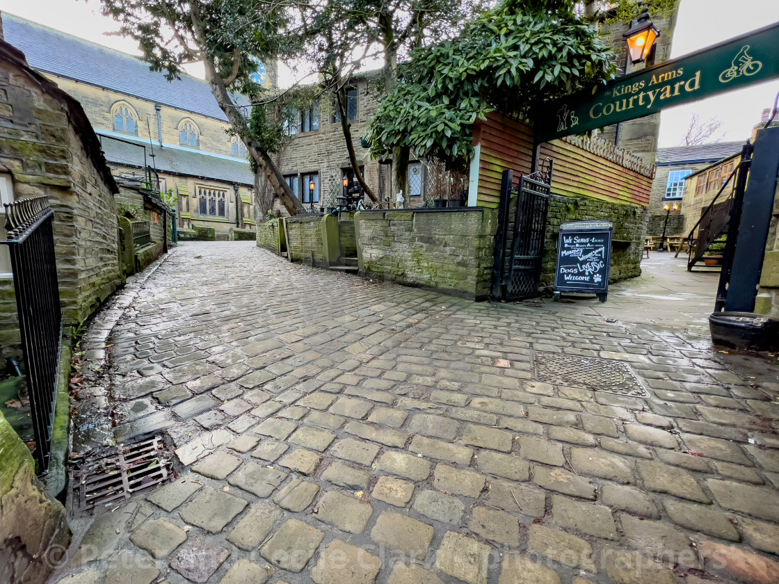 "Kings Arms, Church Street, Haworth." stock image