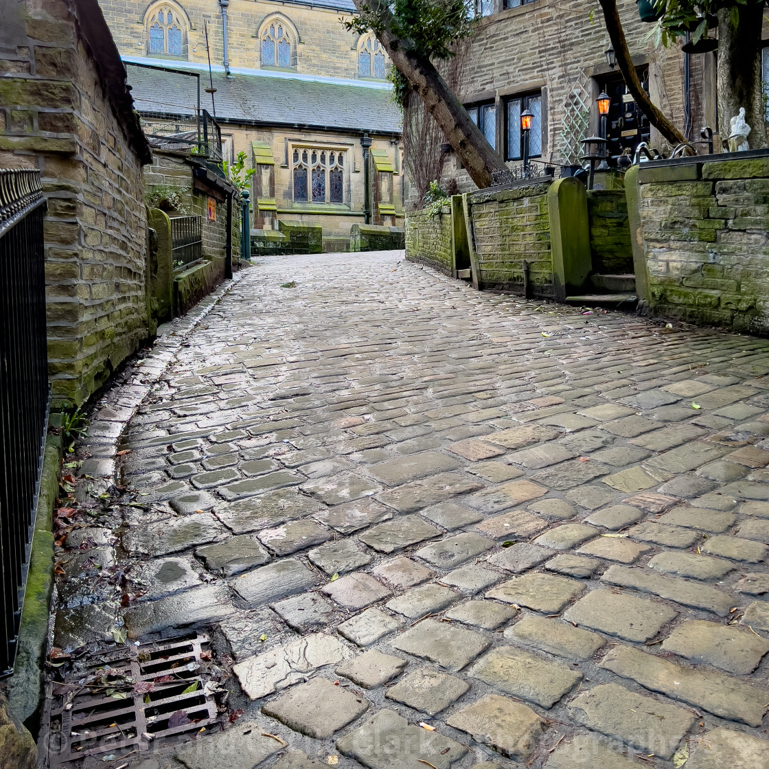 "Church Street, Haworth." stock image