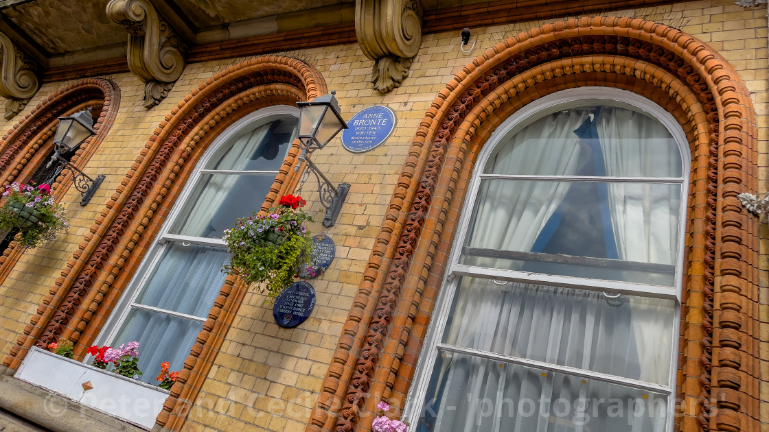 "Anne Bronte, Blue Plaque." stock image