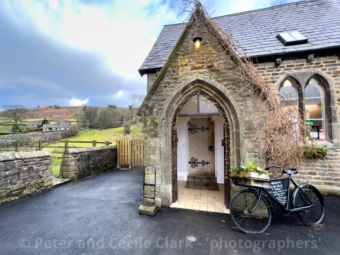 "Hebden, The Old School Tearoom." stock image