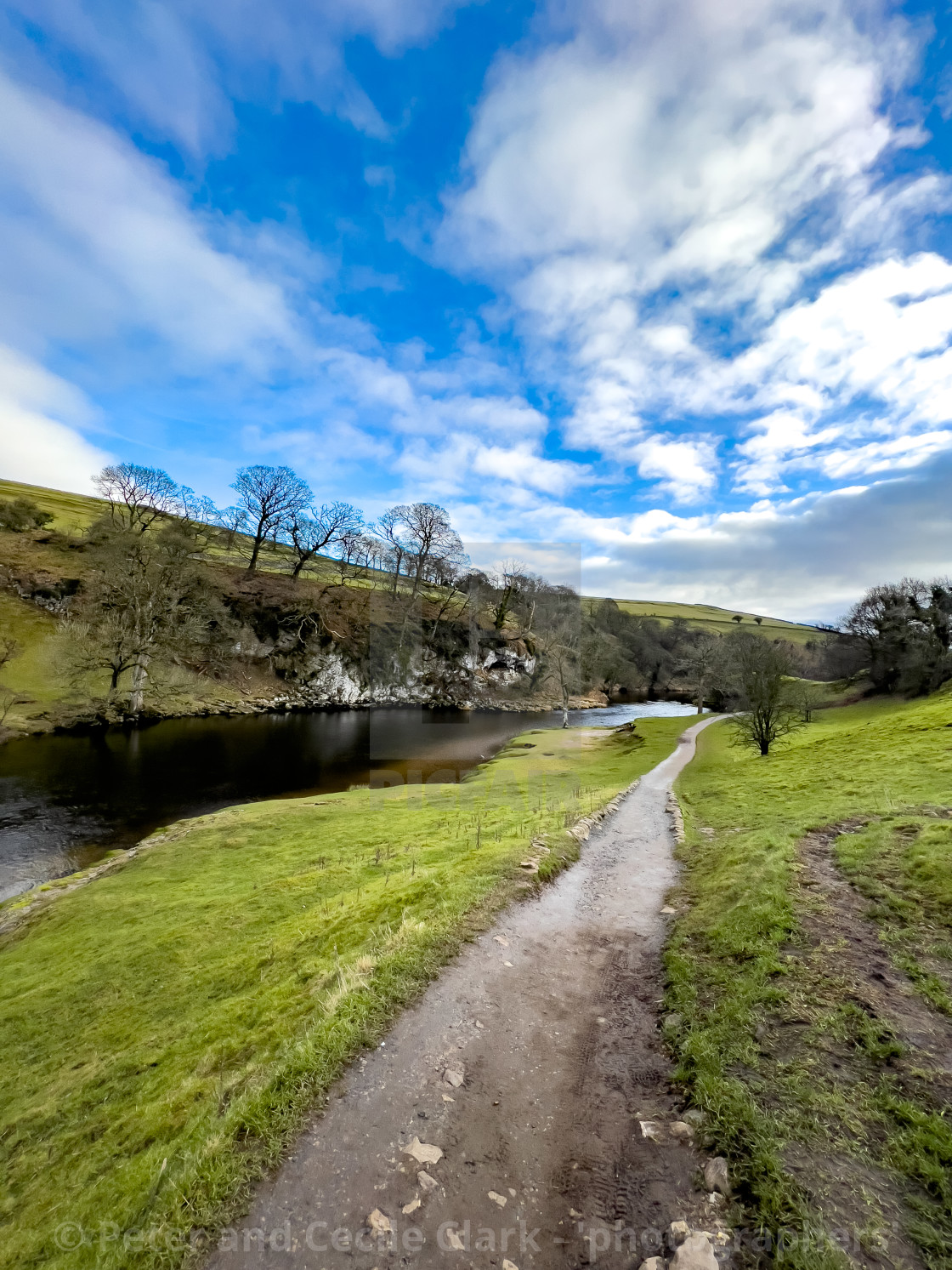 "River Wharfe, Near Burnsall." stock image