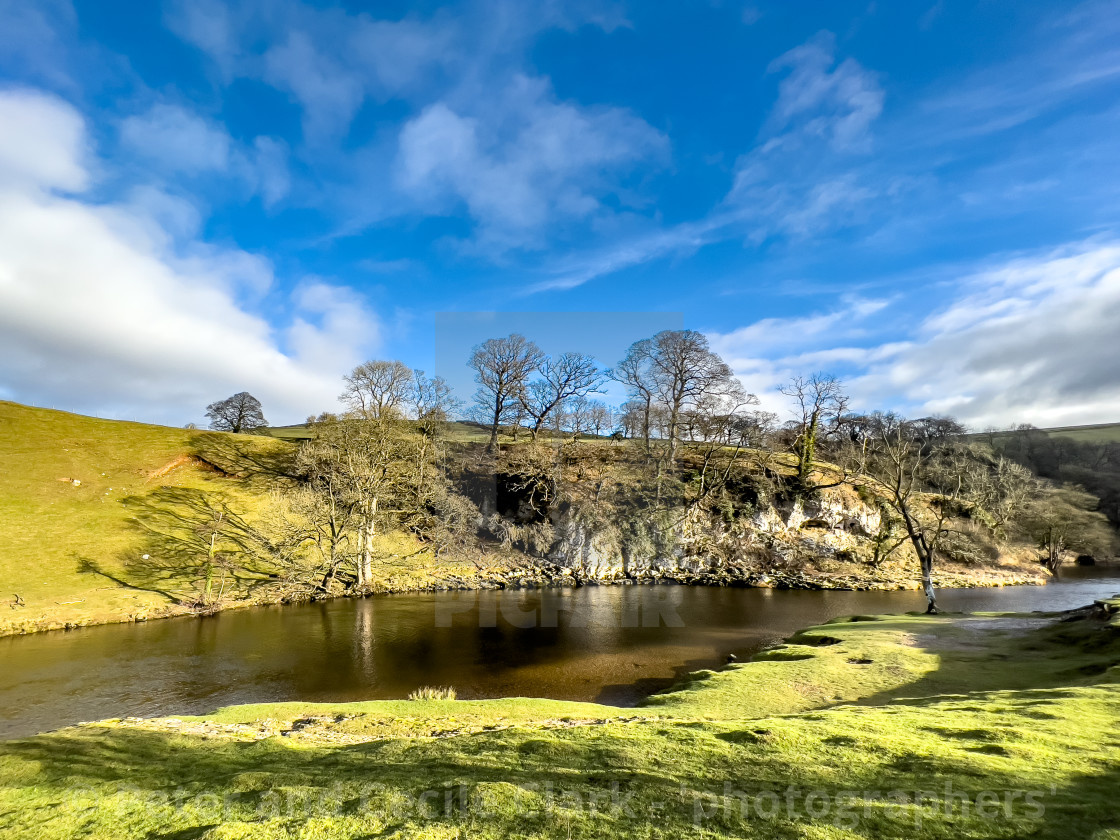 "River Wharfe, Near Burnsall." stock image