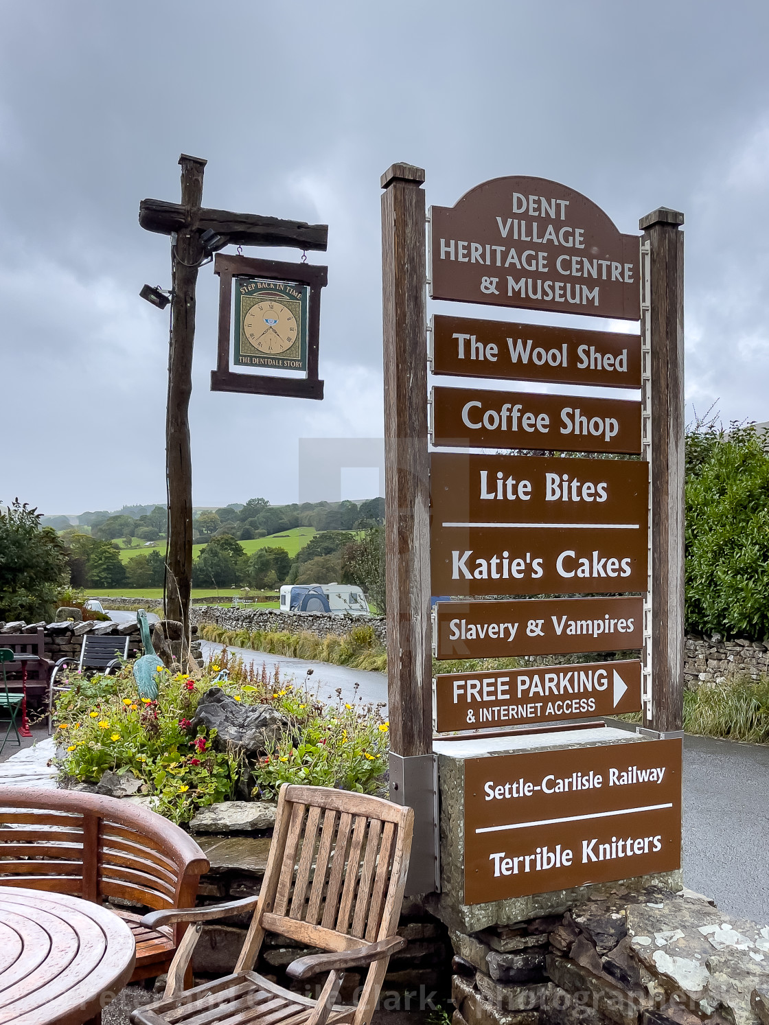 "Dent Village Museum & Heritage Centre Sign." stock image