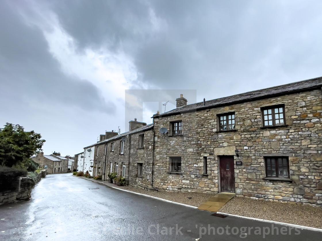 "Dent Cottages, Dentdale." stock image