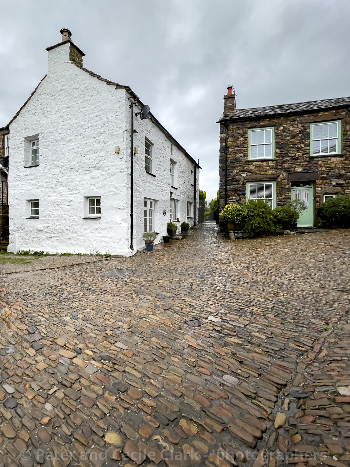 "Dent Cottages, Dentdale." stock image