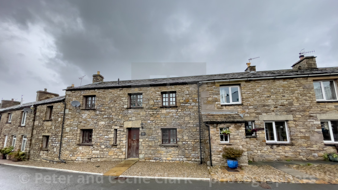 "Dent Cottages, Dentdale." stock image