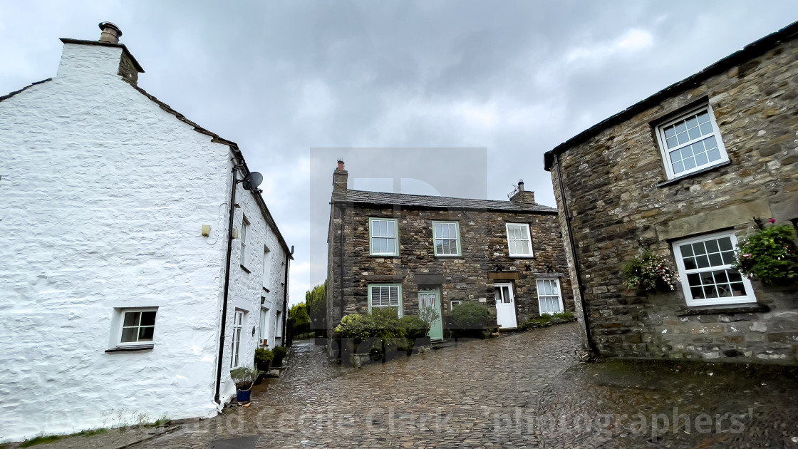 "Dent Cottages, Dentdale." stock image