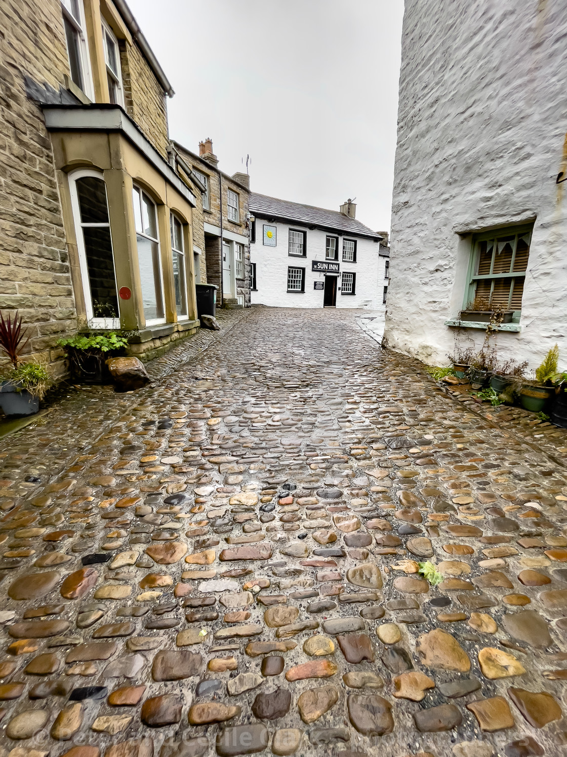 "Dent Cottages, Dentdale." stock image