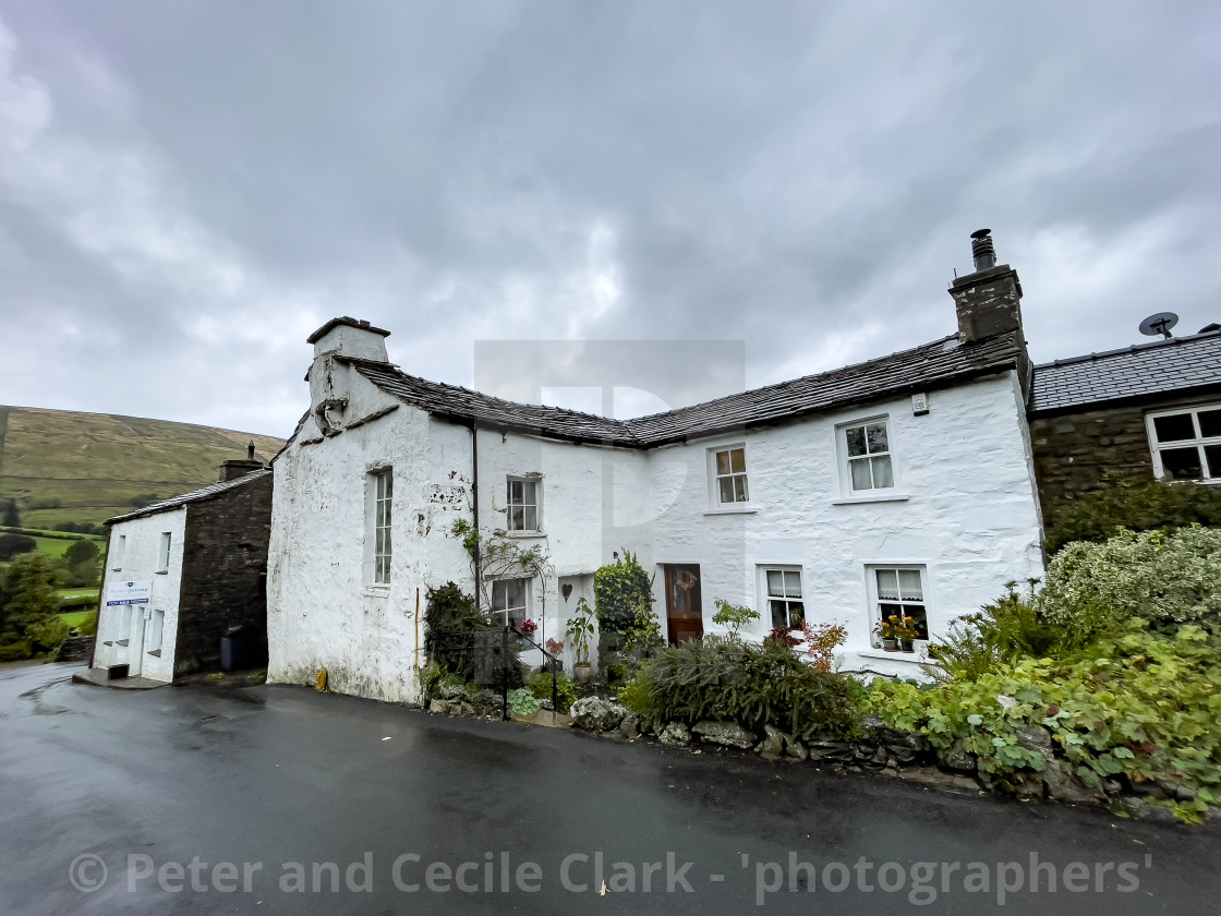 "Dent Cottages, Dentdale." stock image