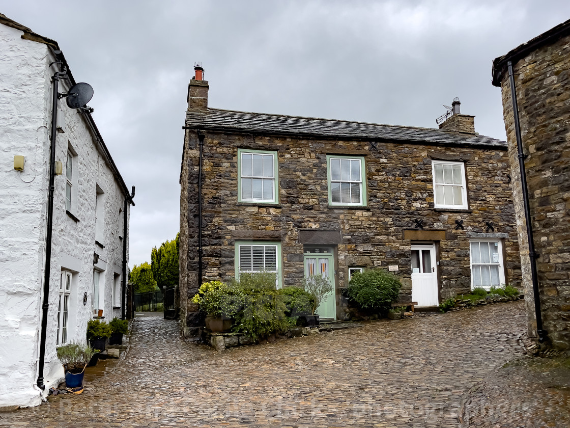 "Dent Cottages, Dentdale." stock image