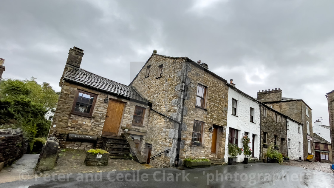 "Dent Cottages, Dentdale." stock image