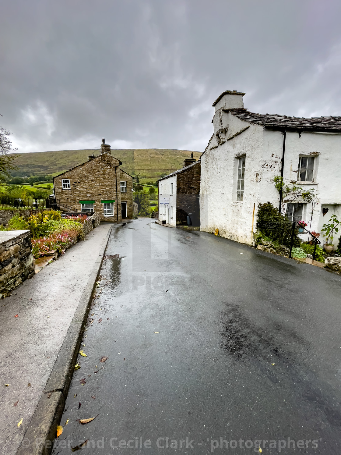 "Dent Cottages, Dentdale." stock image