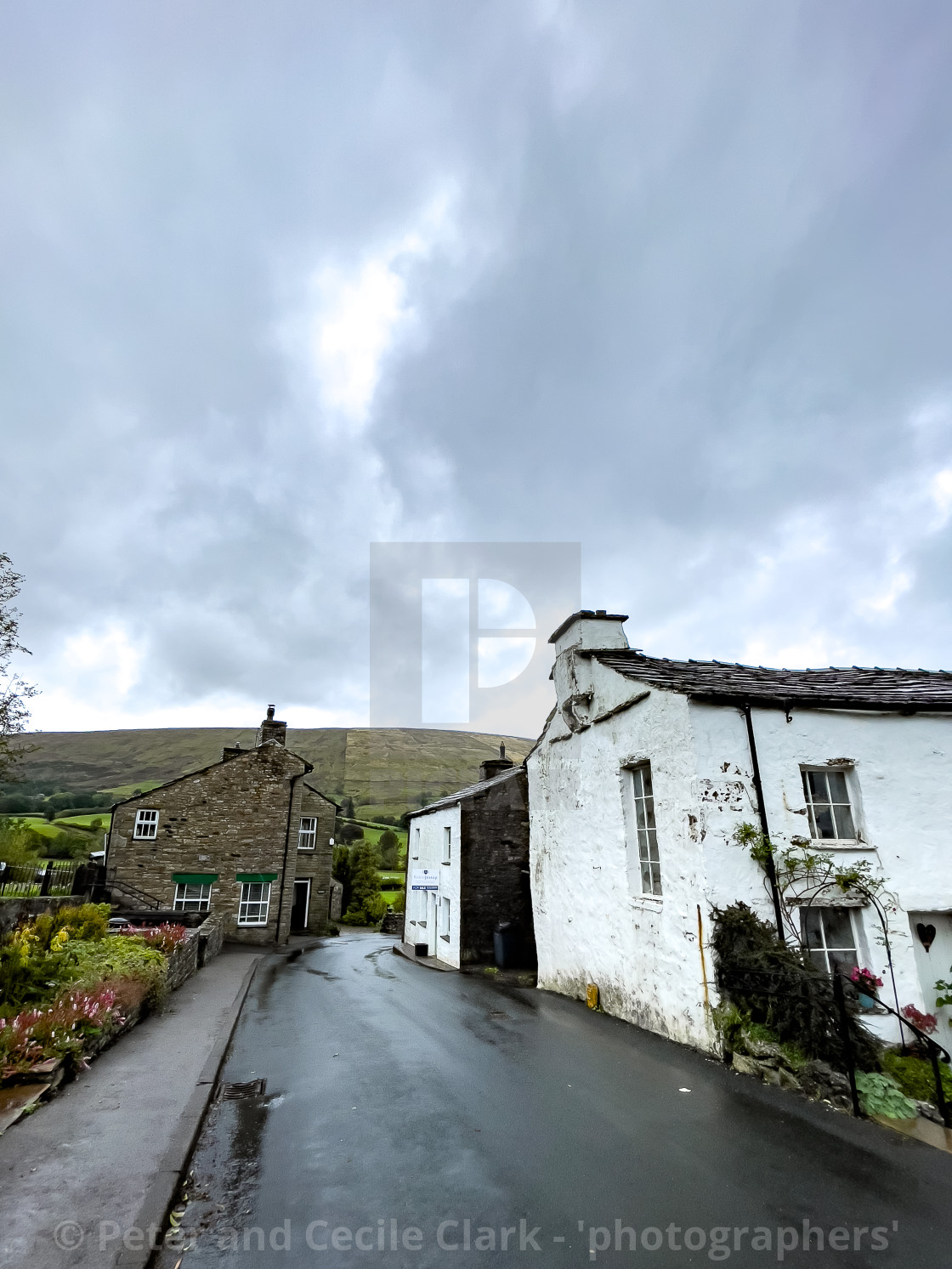 "Dent Cottages, Dentdale." stock image