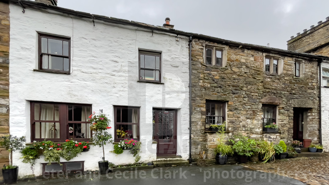 "Dent Cottages, Dentdale." stock image