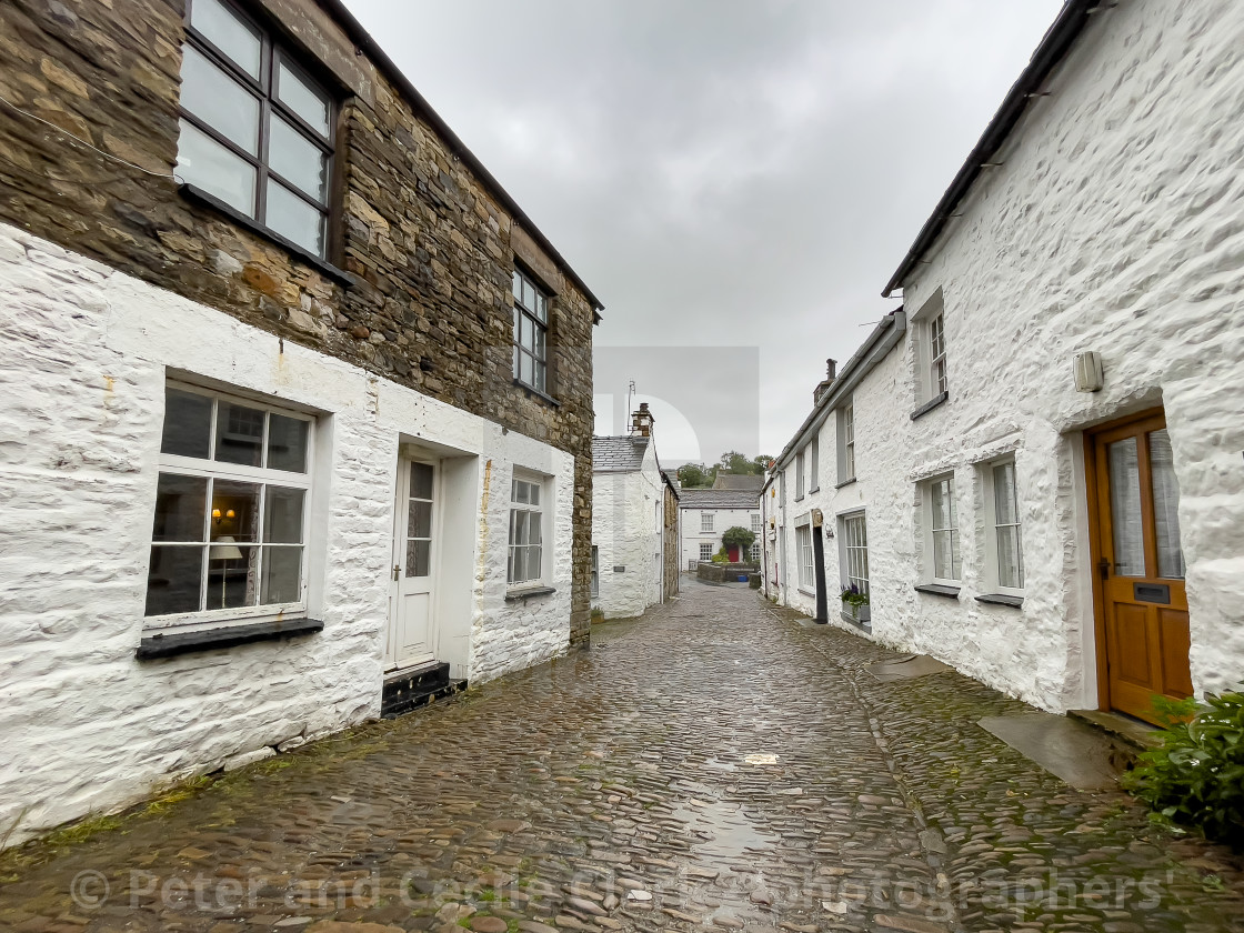 "Dent Cottages, Dentdale." stock image