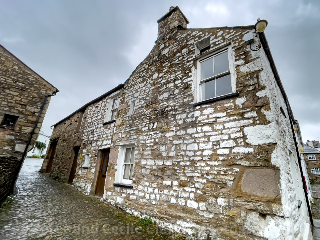 "Dent Cottages, Dentdale." stock image